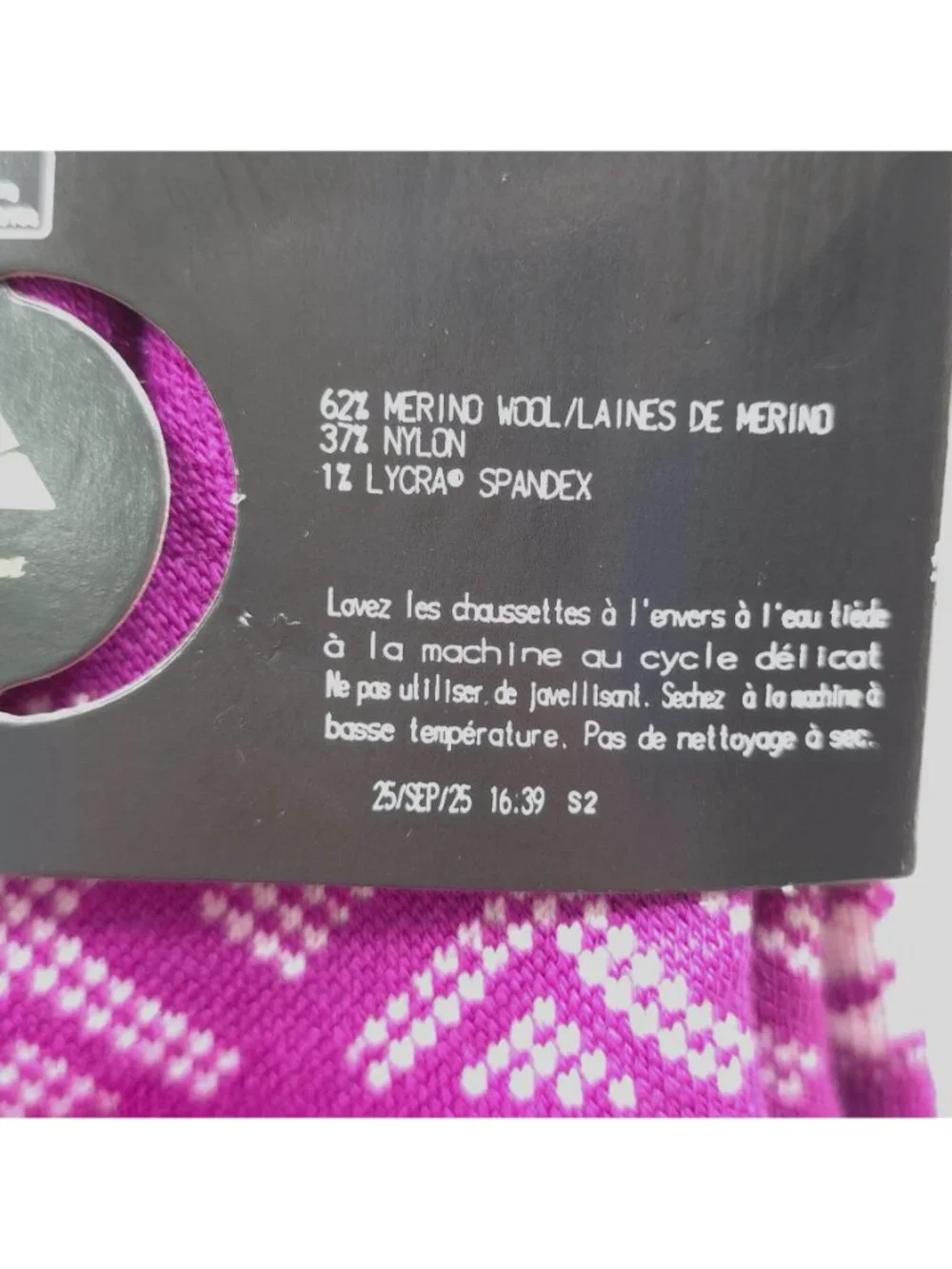 Cabot & Sons Womens Merino Wool Ski & Ride Socks Purple Winter Wear Shoe Sz 6-10